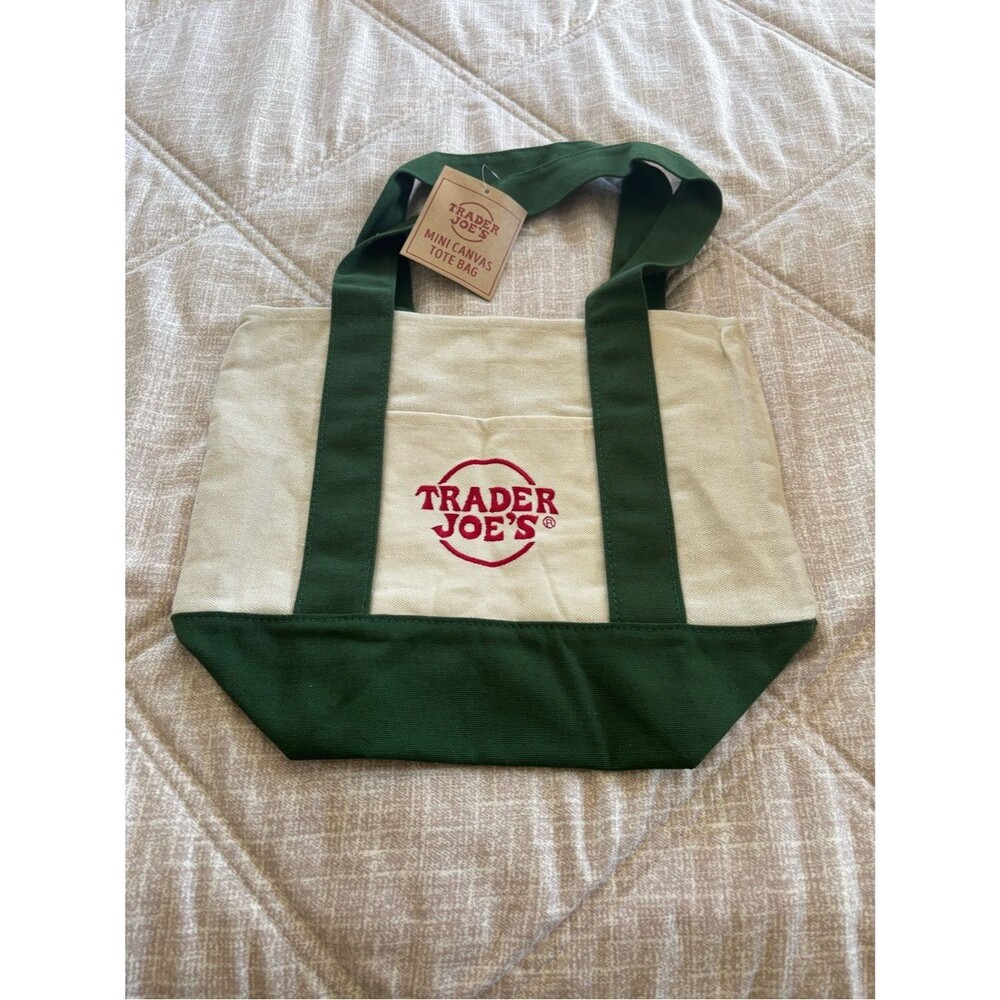 Trader Joe's: Green Mini Canvas Tote Bag - NWT, Unused - Limited Edition